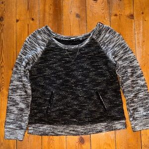 Miss Me Black and Gray Crew Neck Sweater
